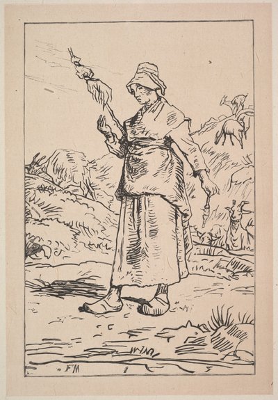 Auvergne的Spinner，1830-99年。 作者 不明