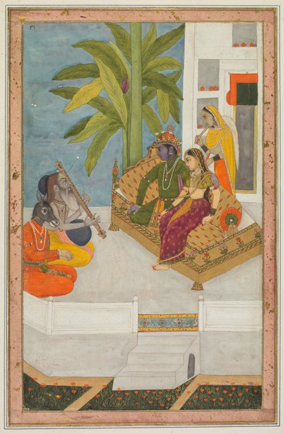 Sri Raga: 来自Ragamala系列的插图，约1740年。 作者 不明