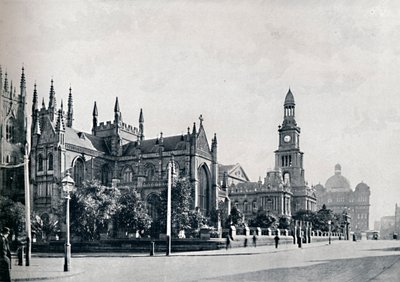 圣安德鲁斯大教堂，悉尼市政厅和市场建筑物，约建于1900年。 作者 不明