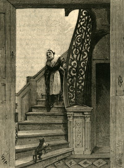 南安普敦大厦的楼梯，c1872年。 作者 不明