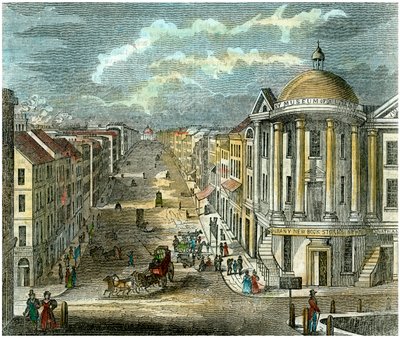 美国纽约奥尔巴尼州街（State Street），约1835年 作者 不明