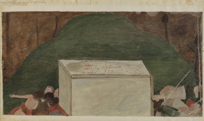 十字架第14站：耶稣躺在他的坟墓里，约1936年。 作者 不明