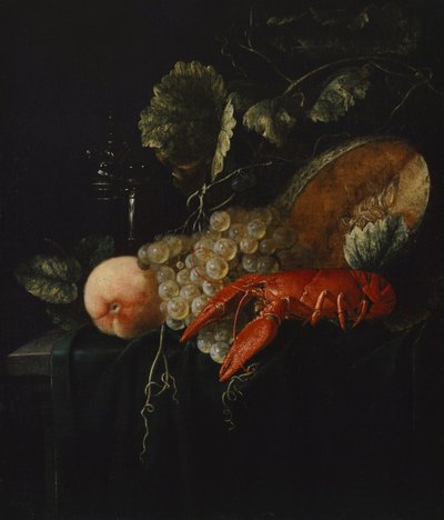 龙虾静物画，17世纪下半叶。 作者 不明