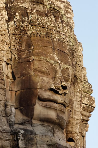 Stone faces on towers in the Bayon Temple at Angkor Thom which may depict Jayavarman VII as a bodhisattva., Siem Reap, Cambodia 作者 不明