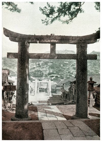 石牌坊，Su访寺，长崎，日本，1904年 作者 不明