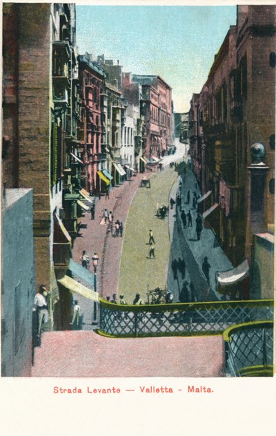 Strada Levante-瓦莱塔-马耳他，c1900年 作者 不明