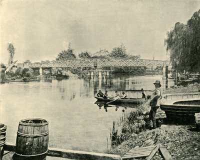 1901年，拉特罗布上空的吊桥。 作者 不明