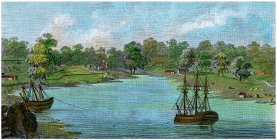 1788年8月20日，澳大利亚新南威尔士州，悉尼湾，c1885年 作者 不明
