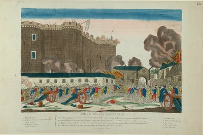 1789年7月14日攻占巴士底狱，1789年。 作者 不明