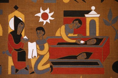 Tapestry in Saint-Pierre de Solesmes abbey : Life of Saint Benedict, Solesmes, France 作者 不明