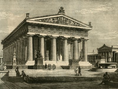 帕埃斯图姆（Paestum）的神庙，已修复，1890年。 作者 不明