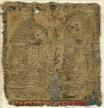 带锦缎的纺织品，意大利，15世纪。 作者 不明