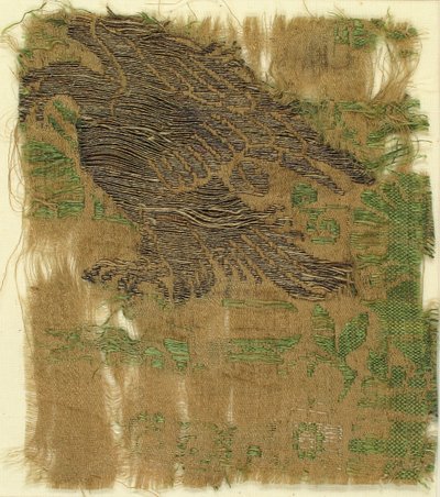 带锦缎的纺织品，意大利-阿拉伯语，14世纪。 作者 不明