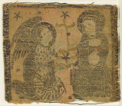 带有《报喜》的纺织品，意大利，14世纪。 作者 不明