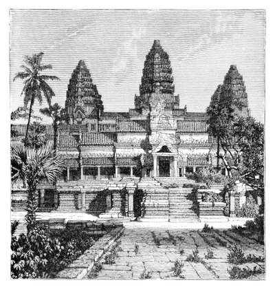 1895年，柬埔寨吴哥窟寺庙的主要立面 作者 不明