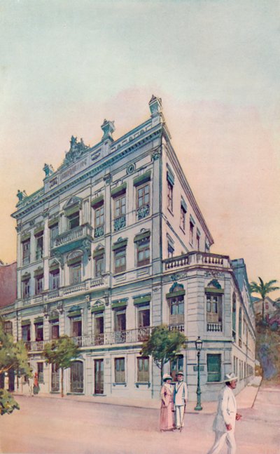 面对里约湾的Leopoldina铁路行政办公室，1914年 作者 不明