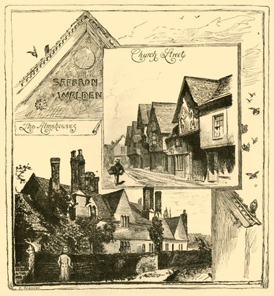 Almshouses，Audley End和教堂街，Saffron Walden，1898年。 作者 不明