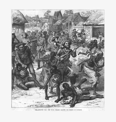 Ashantee战争：1874年，清除科马西街道的海军旅。 作者 不明