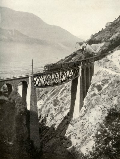 Lotschberg干线的Baltschieder高架桥，1935-36年。 作者 不明