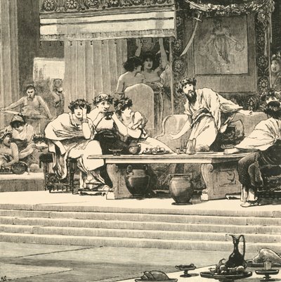 1890年达摩克利斯宴会。 作者 Unbekannt