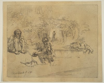 泳客，1651年。 作者 不明