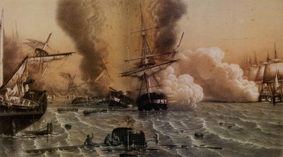 1853年11月30日，十九世纪中叶的锡诺普战役。 作者 不明