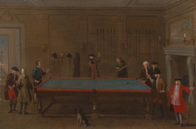 桌球室，约1725年。 作者 不明