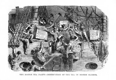 1773年12月16日，波士顿茶党（Boston Tea Party），1872年 作者 不明
