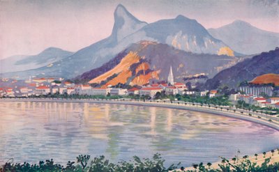 Rios Bay-side Avenue的Botafogo部分，1914年被Corcovado Mountain俯瞰 作者 不明