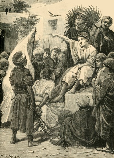 赛勒斯扮演国王的男孩，1890年。 作者 Unbekannt