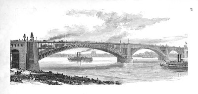 横跨密西西比河的桥，1883年在圣路易斯 作者 不明