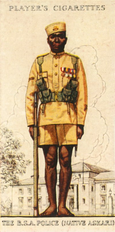 1936年，英属南非警察原住民Askari。 作者 不明