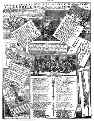 泡泡龙混合泳，或《时代素描》，1720年 作者 不明