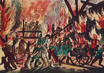 莫斯科的焚烧：盛大的军事和马术奇观，1942年 作者 不明