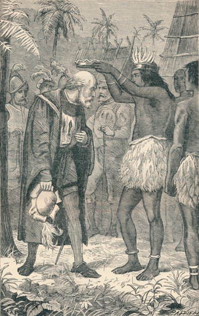 1904年，在哥伦布头上戴上皇冠的Cacique 作者 不明
