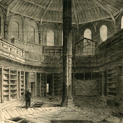 The Chapter House在其恢复之前，1881年。 作者 不明