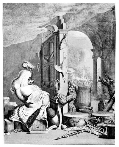 迷人的蛮族，亨德尔的讽刺画，1754年 作者 不明