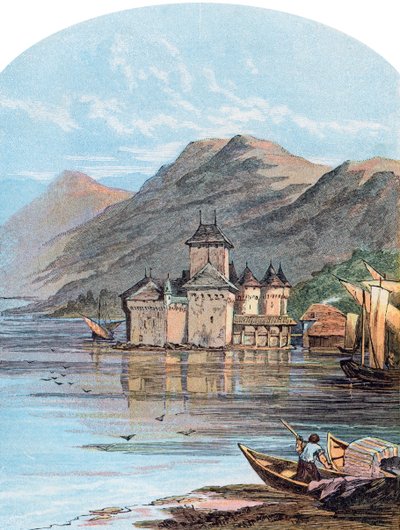 西庸城堡，瑞士日内瓦湖，1864年 作者 不明