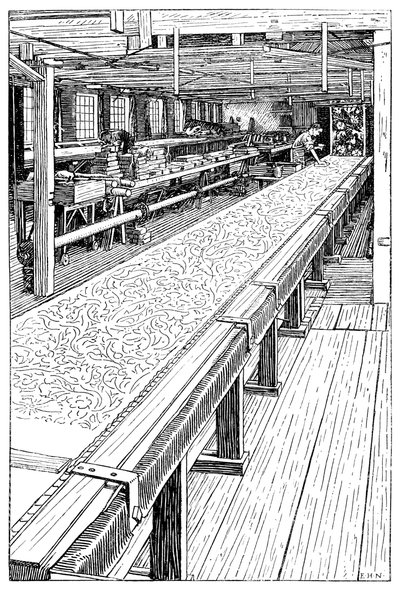 Chintz印刷室，默顿修道院磨坊，伦敦，1899年 作者 不明