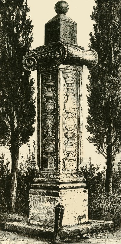 法国人拉文纳专栏竖立，以纪念加斯顿·德·富瓦，1890年。 作者 不明