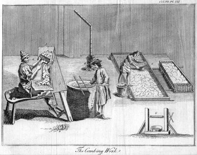 精梳工作，c1750 作者 不明