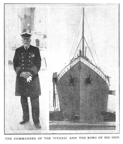 泰坦尼克号和他船首的司令，1912年4月20日。 作者 不明