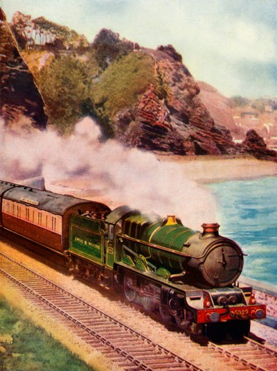 由国王级机车绘制的康沃尔里维埃拉快车，1935-36年。 作者 不明