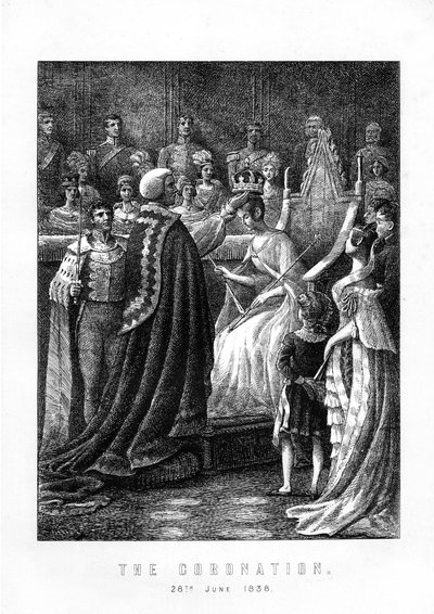 1838年6月28日，伦敦，威斯敏斯特大教堂，维多利亚女王加冕 作者 不明