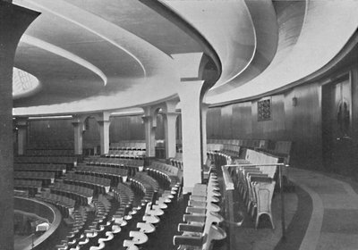 圆顶：改建后的内部-内部屋顶和镶板的细节，1939年。 作者 不明