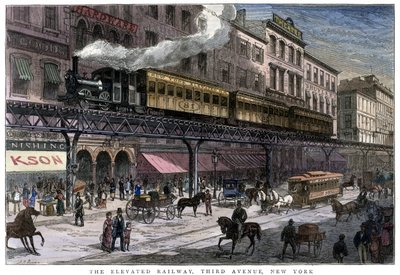高架铁路，纽约第三大道，1879年 作者 不明