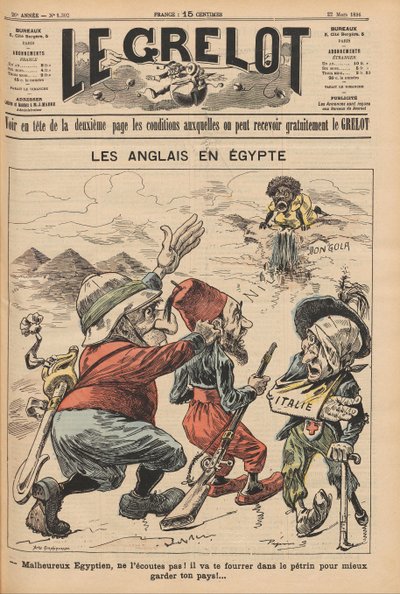 英国人在埃及。漫画来自Le Grelot，1896年3月22日，1896年。 作者 不明
