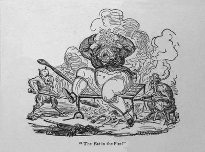 《火中的脂肪！》，c1820。 作者 不明