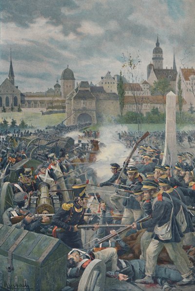 1813年，1896年离开莱普西奇的法国军队。 作者 不明