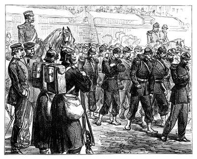 离开梅斯的法军，约建于1870年 作者 不明